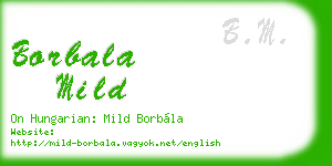 borbala mild business card